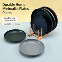 Assiettes en plastique minimalistes Morandi, durables, épaisses, résistantes aux chocs, empilables, écologiques, pour fruits et collations, pour la maison et les hôtels