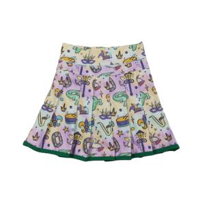RTS Mardi Gras Coquette Bows Animals Ropa Deportiva para Niñas Pequeñas, Falda Plisada con Shorts Forrados, Skorts de Yoga y Tenis de Secado Rápido - Product Image 1