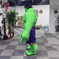 Costume de mascotte gonflable Hulk vert géant de dessin animé pour la marche en plein air, cosplay, fête, publicité, cérémonie, accessoires