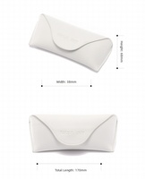 Boîte à lunettes en PU rectangulaire personnalisée avec logo, motif dessin animé, style semi-rigide simple, ensemble d'emballage pour 12 paires de lunettes