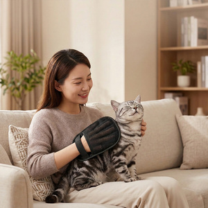 Gants de toilettage pour animaux à cinq doigts, en maille respirante et douce, pour le toilettage et le nettoyage des chats et des chiens - Product Image 2