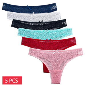 5 teile/satz Sexy Spitze Tanga Frauen Niedrige Taille Höschen Transparente Unterwäsche Damen Dessous Höschen Unterwäsche Damen G String 87169 - Product Image 1