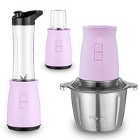 500W ABS 2L Baby Food Processor (Multifunctional Electric Meat Grinder Blender Chopper Set Variable Speed Low Noise for Kitchen)
