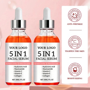 Sérum <span class=keywords><strong>de</strong></span> soin <span class=keywords><strong>de</strong></span> la peau 5 en 1 en marque propre pour le soin du visage avec vitamine C, niacinamide et acide hyaluronique, blanchissant, anti-âge, hydratant - Product Image 1