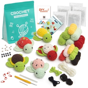 Juego de cuatro piezas, paquetes de Material de ganchillo hechos a mano DIY, agujas de tejer de hilo de Cactus en maceta, uso doméstico - Product Image 6
