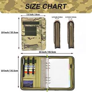Gangtong JMZ marca ejército militar Padfolio carpeta de anillas con cremallera organizador de cartera cubierta de cuaderno táctico A5 carpeta pequeña OCP - Product Image 3