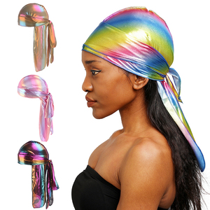 Magnifique Wave Du Rags Durag Hommes Satin Head Wrap Soyeux Satin Duragsic <span class=keywords><strong>Bandana</strong></span> Duragsic Avec Longue Bande - Product Image 1