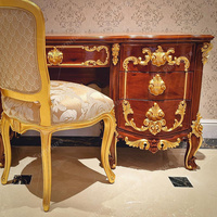 Coiffeuse en bois vintage style européen Chesterfield, ensemble de coiffeuse classique pour la maison et l'appartement