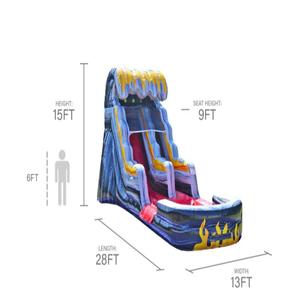 Tobogán Acuático Inflable Comercial <span class=keywords><strong>con</strong></span> Diseño de Llamas y <span class=keywords><strong>Piscina</strong></span> <span class=keywords><strong>para</strong></span> Niños y Adultos, <span class=keywords><strong>Alquiler</strong></span> <span class=keywords><strong>para</strong></span> Fiestas de <span class=keywords><strong>Verano</strong></span> al Aire Libre - Product Image 4