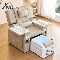 Station de manucure pour salon de beauté avec bassin de spa pour les pieds intégré, fauteuil de pédicure électrique et de massage