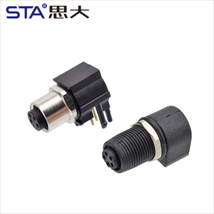Conector Impermeable M8 en Ángulo de 90 Grados, de Inserción Rápida, Macho y Hembra, para Montaje Trasero en Panel PCB, 3, 4, <span class=keywords><strong>5</strong></span>, 6, 8 Pines - Product Image 1