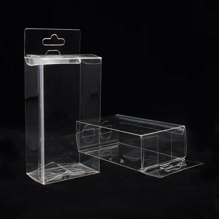 साफ प्लास्टिक फोल्डेबल पालतू मछली पकड़ने पैकेजिंग बॉक्स हैंगहोल के साथ उच्च पारदर्शी छोटे प्लास्टिक डिस्प्ले बॉक्स