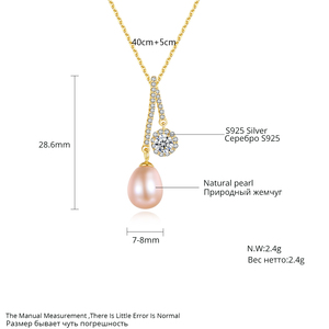 สร้อยคอจี้มุก PAG&<span class=keywords><strong>MAG</strong></span> เงินแท้ S925 สร้อยคอผู้หญิงประดับเพชรคิวบิกเซอร์โคเนียขนาดใหญ่ ขายส่ง - Product Image 2