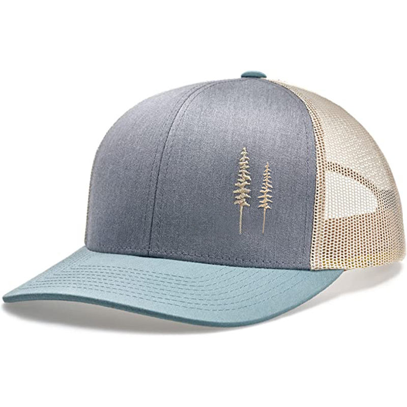 Heather Gray, Smoke Blue, Beige Hat