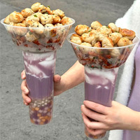 20 Sets 2-in-1 1000ml Taro-Paste-Becher in Daumenform, Bratbällchen-Snackschalen, zum Mitnehmen, für Essen und Trinken zusammen