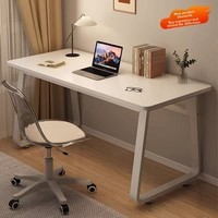 Bureau d'ordinateur rectangulaire en acier moderne et simple avec pieds en U renforcés pour chambre à coucher, maison, bureau ou dortoir