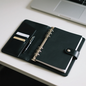 Manufacturer Eco-Friendly Leather Customizable <strong>Document</strong> Sleeve Agenda Cover Holder with Calendar Insert and Pen Holder - Product Image 4