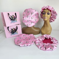 Bonnet en soie à logo gratuit, vente chaude, avec logo personnalisé, bonnets de nuit en satin réversibles