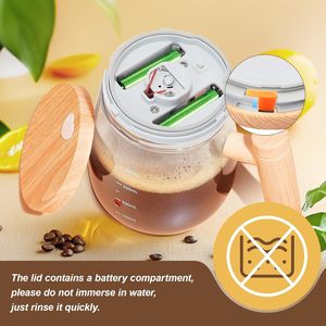400ml Mixing Coffee USB Rechargeable <strong>Automatic</strong> Mixer Spill Proof Lid Glass <strong>Stirrer</strong> with Clear Shell Markings Cup Stirring Mug - Product Image 3