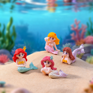 Figurines de sirène personnalisées en résine, décorations de dessins animés, peintes à la main, imperméables, ornements pour la maison, poissons d'aquarium pour la décoration et l'artisanat - Product Image 1