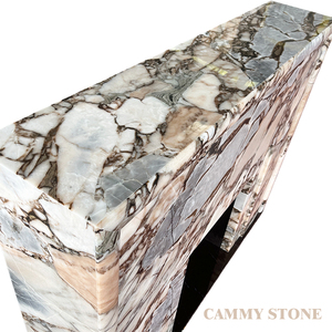 Cornice per Caminetto in Marmo <span class=keywords><strong>Naturale</strong></span> Stile Lusso Tempeste Oceaniche per Soggiorno di Villa, Hotel, Decorazione d'Interni - Product Image 5