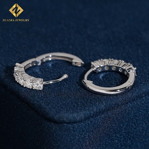 Pendientes de diseño de gran oferta, pendientes de diamantes cultivados en laboratorio, pendientes de aro chapados en plata 925, Joyería de diamantes - Product Image 6