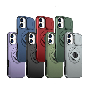 Étui de luxe magnétique pour téléphone portable avec fenêtre coulissante et support rotatif pour <span class=keywords><strong>iPhone</strong></span> 15 Pro Max, 14 Plus, 16, 17 Pro Max - Product Image 1