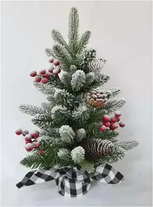 55 см, спрей для праздника, украшение для помещений, иглы для сосны, тонкая серебряная мигающая белая круглая Рождественская ветка
