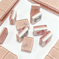 Ensemble de mahjong américain en acrylique rose de qualité supérieure, tuiles en cristal polies à la main, cadeau pour la maison avec sac de rangement, jeu de mahjong