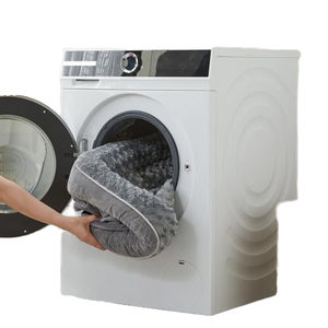 Grand lit orthopédique moderne anti-stress en mousse à mémoire de forme pour chien fabriqué en usine traversin de chat en velours gris personnalisé et minimaliste Meubles pour animaux de compagnie - Product Image 5