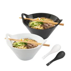 Porcelana japonesa moderna grande instantânea Noodle Bowls Set personalizado cerâmica Ramen Noodle Bowl com pauzinhos