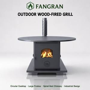 Estufa de Leña y <span class=keywords><strong>Pellets</strong></span> Redonda Fangran 180Y de 16kW, Chimenea de Calefacción de Doble Combustible para Restaurantes y Reuniones Familiares - Product Image 1