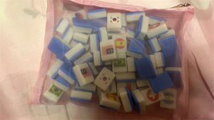 Mahjong personnalisé en gros, 30 mm, bleu, <span class=keywords><strong>Escape</strong></span> Mahjong, best-seller, jeux de société européens et américains, autocollant américain, Mahjong - Product Image 6