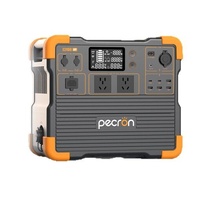Station d'alimentation portable d'extérieur PECRON E2400LFP 2048Wh 2400W 110V 220V avec batterie LiFePO4 et prise US pour lampes de travail LED de camping