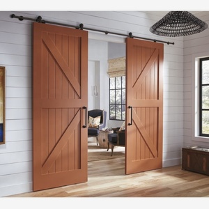 Porte Scorrevoli Interne Composite Moderne con Design a Cavità, Porte Divisorie Sospese, Porte Scorrevoli Stile Fienile per Uso Alberghiero - Product Image 3