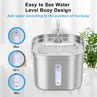 Dispensador Automático de Agua para Gatos de 2.5L, Bebedero de Acero Inoxidable con Chorro de Agua para Gatos, Perros y Pájaros
