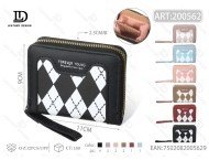 Portafoglio da donna a quadri con chiusura a zip, piccolo, in PU, per uso quotidiano - Product Image 1