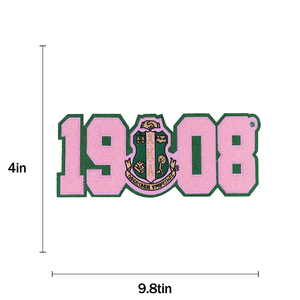 Chất lượng cao tùy chỉnh thực hiện thêu lá chắn sắt-on sorority cho <span class=keywords><strong>aka</strong></span> cho cô gái tùy chỉnh Chenille các bản vá lỗi - Product Image 2