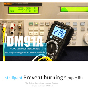 Multímetro digital inteligente DM91A True <span class=keywords><strong>RMS</strong></span> Auto Range AC/DC Voltaje Amp Ohm Diodo Continuidad Capacitancia Tester Multímetro - Product Image 2