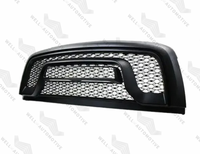2019 grilles supérieures noir mat gris ABS calandre pour Ram rebelle calandre de pare-chocs avant pour camions avec lettres complètes