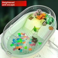 Bassin d'élevage pour tortues en plastique, écologique, durable, 5L, petite plateforme d'escalade, drainage par le fond, aquarium domestique