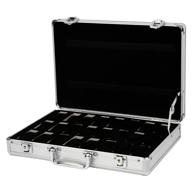 Hot Sale APC030 Watch Portable Custom Briefcase for 24 Watches Box Aluminum Barber Equipment Carrying case