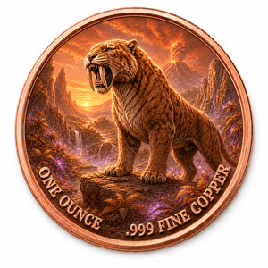 Pièce <span class=keywords><strong>de</strong></span> monnaie ronde personnalisée <span class=keywords><strong>de</strong></span> 1 oz en cuivre fin .999, motif Tigre à dents <span class=keywords><strong>de</strong></span> <span class=keywords><strong>sabre</strong></span>, créature préhistorique, fabrication OEM - Product Image 2