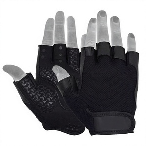 Half Finger Hand Grips Weight Lifting Gloves Black Polyurethane Breathable Non Slip Gym Sports Outdoor Cycling Unisex Universal - Product Image 1