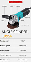 Meuleuse d'angle miniature de qualité professionnelle à haut rendement, fabrication chinoise, vente chaude, 115 mm, 850 W, 220 V, 10 000 tr/min, disque de coupe coulissant