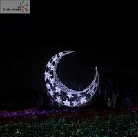 Luces LED 2D con Motivo de Poste para Exteriores Personalizables, Eid Mubarak y Ramadan Crescent Moon Star Decor PARA EL Alumbrado Público DE LA Ciudad