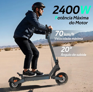 Trottinette électrique H4 2400W avec écran intelligent, vitesse maximale <span class=keywords><strong>70</strong></span> km/h, autonomie 75 km, pneus de 11 pouces, batterie au lithium, entrepôt Brésil - Product Image 2