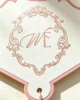 Abanicos de Papel Personalizados con Monograma, Dorados, con Borlas, para Bodas, Invitaciones, Recuerdos para Invitados
