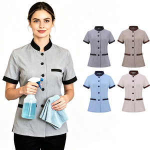 Uniforme Personalizzata con Colletto Rovesciato per Personale di Manutenzione Universitaria, Abbigliamento su Misura per <span class=keywords><strong>Custodi</strong></span> del Campus - Product Image 1