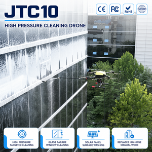 Drone de nettoyage haute pression UAV à jet d'eau de précision pour murs-rideaux en verre – Solution d'accès flexible pour la maintenance des centrales électriques - Product Image 1